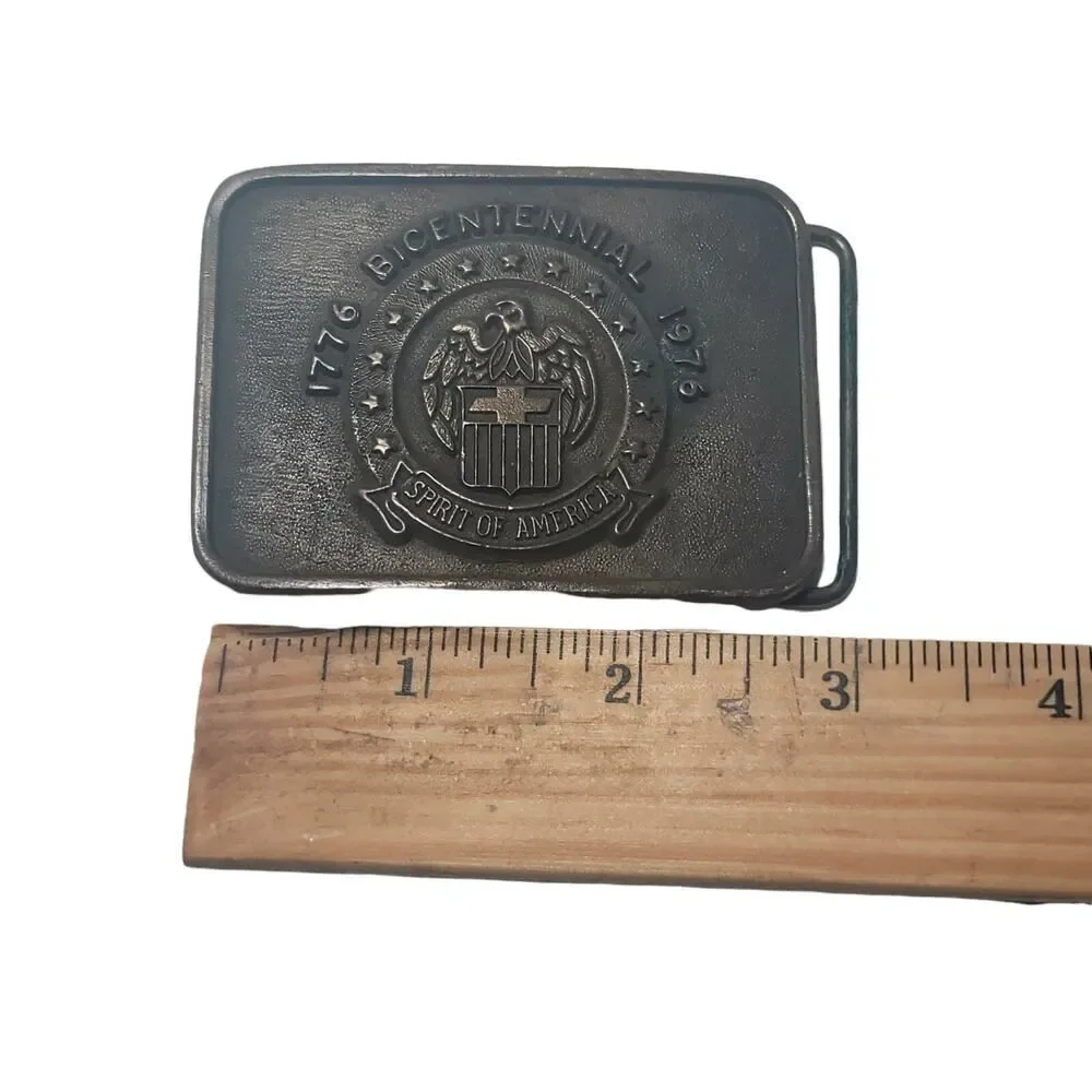Vintage Collectible 1976 Brass Belt Buckle Eagle Americana Bicentennial